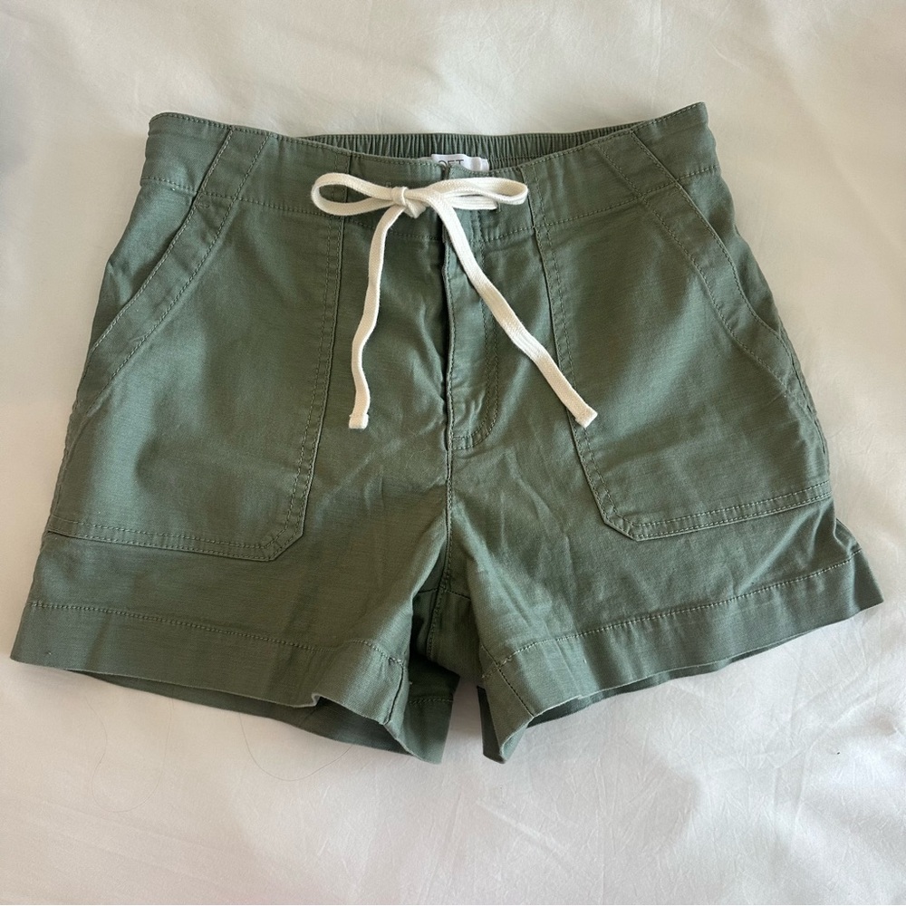 Loft Cotton Shorts - sz 0 NEW khaki green